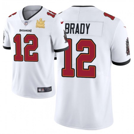 Maillot Tampa Bay Buccaneers Tom Brady 12 Nike Blanc 2021 Super Bowl LV Champions  - Homme